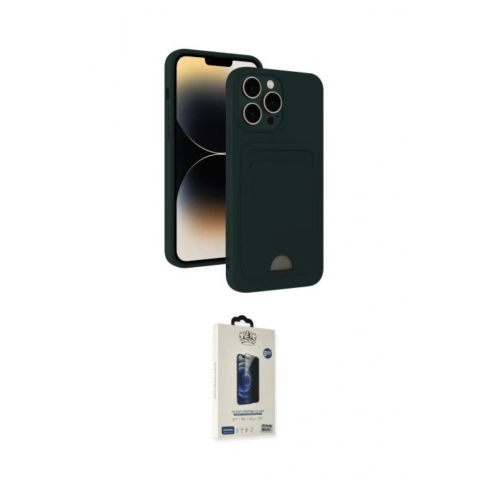 MARSİLYAN™- iPhone 15 Pro Max Kılıf Vadi Çizgi Prime - Siyah Bilvis Hayalet Cam Ekran Koruyucu