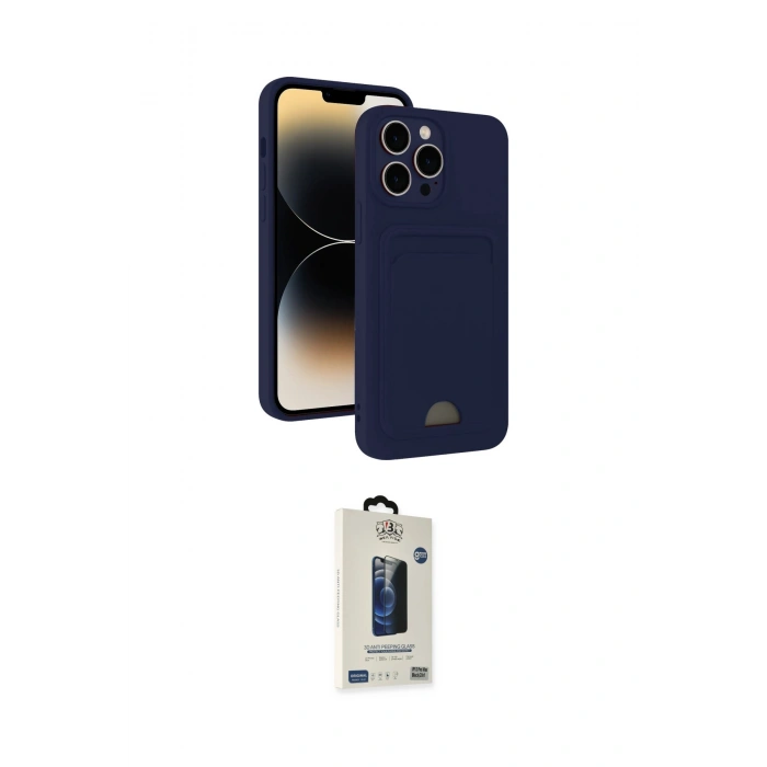 MARSİLYAN™- iPhone 15 Pro Max Kılıf Vadi Çizgi Prime - Siyah Bilvis Hayalet Cam Ekran Koruyucu