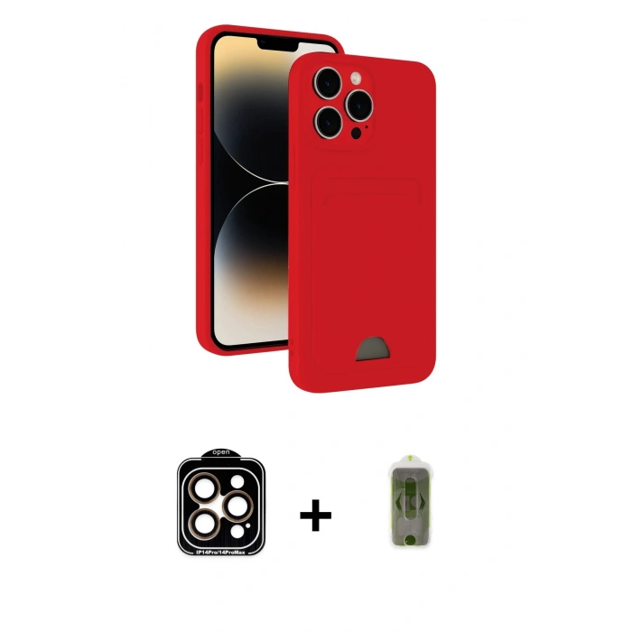MARSİLYAN™- iPhone 15 Pro Max Kılıf Vadi Çizgi Prime - Siyah Joko Magic 5D Hayalet Cam + PVD Metal Kamera Lens - TU