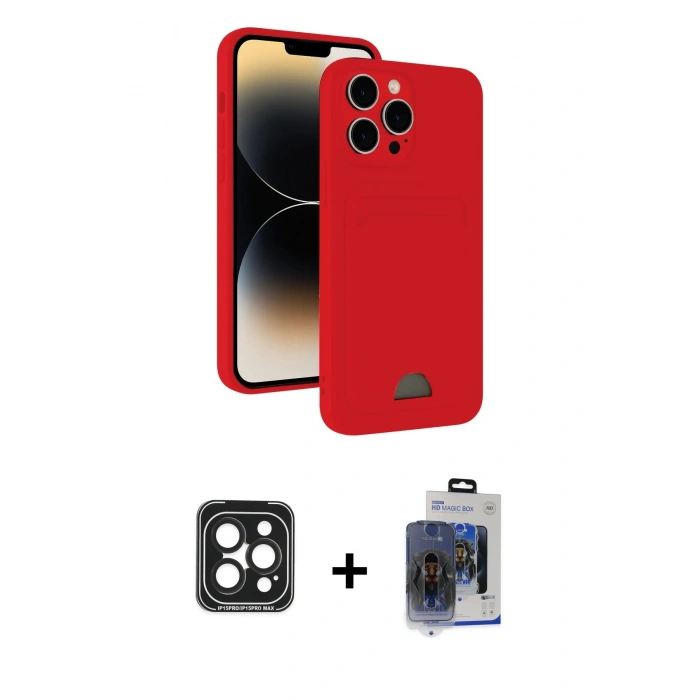MARSİLYAN™- iPhone 15 Pro Max Kılıf Vadi Çizgi Prime - Siyah Vanessa Magic Cam + PVD Metal Kamera Lens - SH