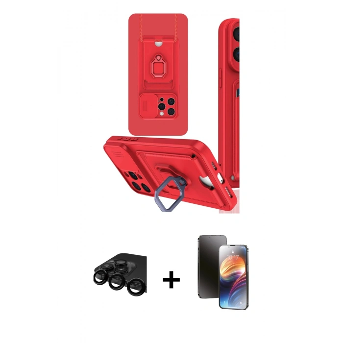 MARSİLYAN™- iPhone 15 Pro Max Kılıf Vadi Form Prime - Siyah 3D Antistatik Mat Seramik Nano Ekran Koruyucu + Raze Metal Kamera Lens - SH