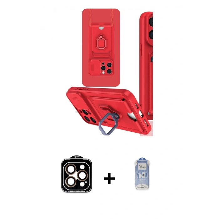 MARSİLYAN™- iPhone 15 Pro Max Kılıf Vadi Form Prime - Siyah Joko Magic 5D Cam + PVD Metal Kamera Lens - TU