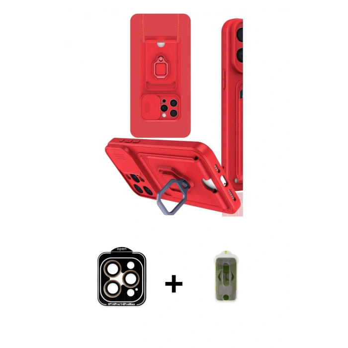 MARSİLYAN™- iPhone 15 Pro Max Kılıf Vadi Form Prime - Siyah Joko Magic 5D Hayalet Cam + PVD Metal Kamera Lens - TU