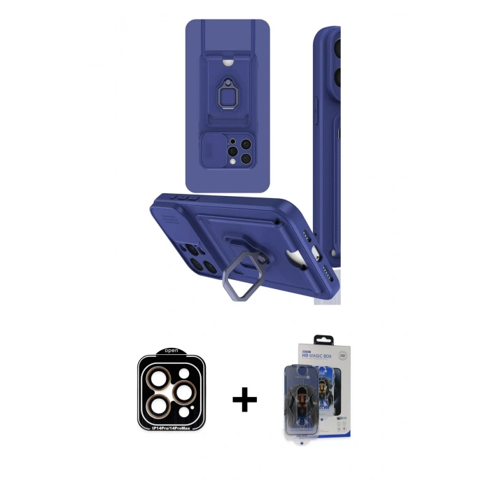 MARSİLYAN™- iPhone 15 Pro Max Kılıf Vadi Form Prime - Siyah Vanessa Magic Cam + PVD Metal Kamera Lens - TU