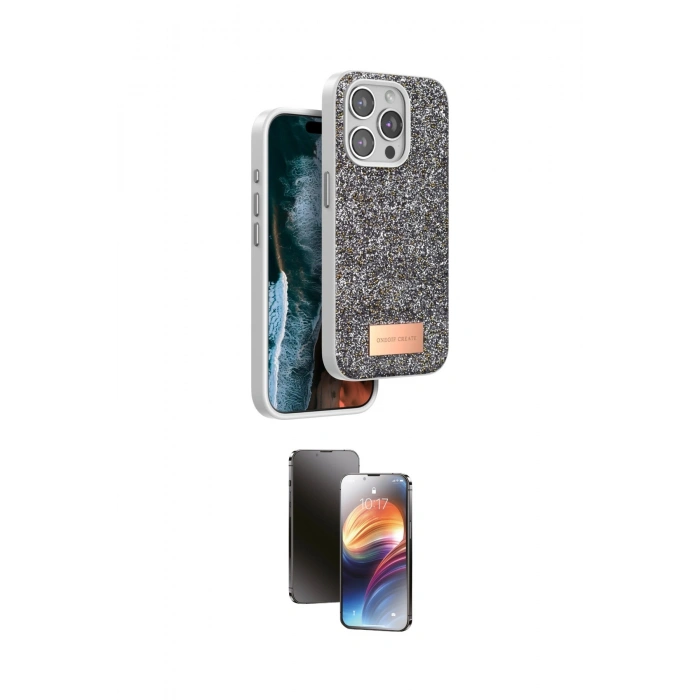 MARSİLYAN™- iPhone 15 Pro Max Kılıf Vadi Klasik Serisi - Siyah 3D Antistatik Mat Seramik Nano Ekran Koruyucu