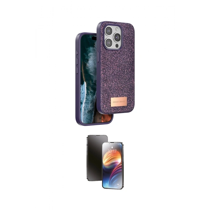 MARSİLYAN™- iPhone 15 Pro Max Kılıf Vadi Klasik Serisi - Siyah 3D Antistatik Mat Seramik Nano Ekran Koruyucu