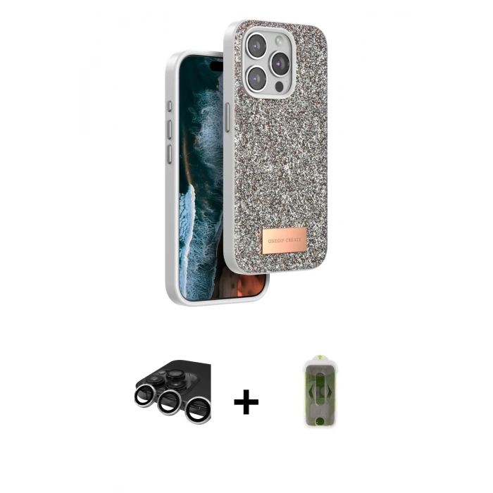 MARSİLYAN™- iPhone 15 Pro Max Kılıf Vadi Klasik Serisi - Siyah Joko Magic 5D Hayalet Cam + Raze Metal Kamera Lens - GS