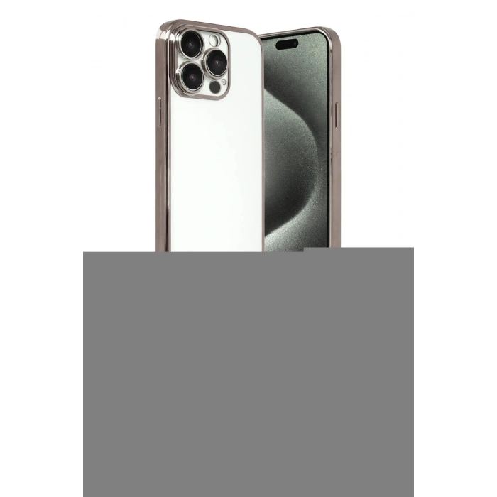 MARSİLYAN™- iPhone 15 Pro Max Kılıf Vadi Minimal - Siyah Vanessa Magic Cam + Lacivert PVD Metal Kamera Lens
