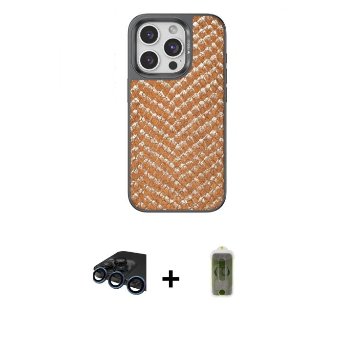 MARSİLYAN™- iPhone 15 Pro Max Kılıf Vadi Özel Seri - Siyah Joko Magic 5D Hayalet Cam + Raze Metal Kamera Lens - LT