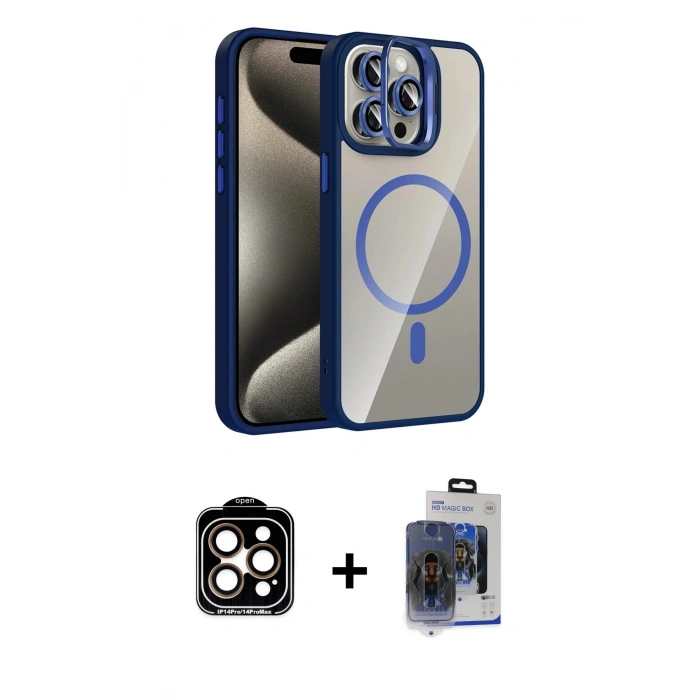 MARSİLYAN™- iPhone 15 Pro Max Kılıf Yadigar Asil Koleksiyonu - Siyah Vanessa Magic Cam + PVD Metal Kamera Lens - TU