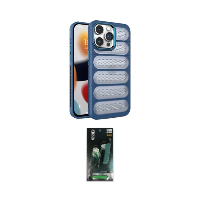 MARSİLYAN™- iPhone 15 Pro Max Kılıf Yadigar Doku Özel Seri - Şeffaf 360 Full Body Arka Koruyucu