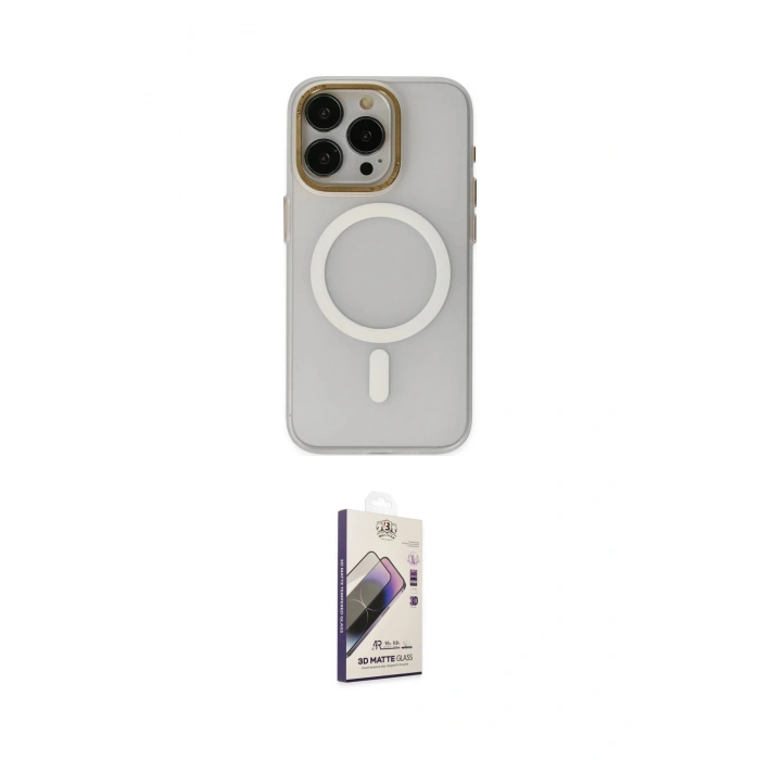 MARSİLYAN™- iPhone 15 Pro Max Kılıf Yadigar Işık - Siyah Bilvis 3D Mat Cam Ekran Koruyucu