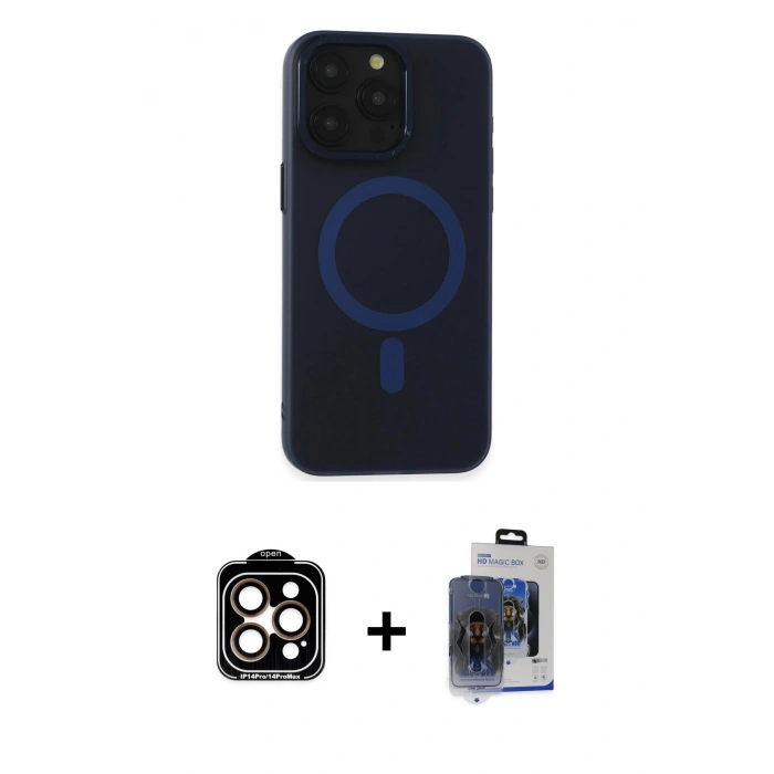 MARSİLYAN™- iPhone 15 Pro Max Kılıf Yadigar Işık - Siyah Vanessa Magic Cam + PVD Metal Kamera Lens - TU