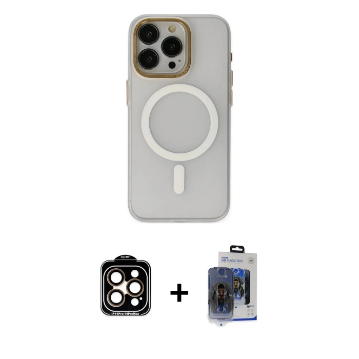 MARSİLYAN™- iPhone 15 Pro Max Kılıf Yadigar Işık - Siyah Vanessa Magic Cam + PVD Metal Kamera Lens - TU