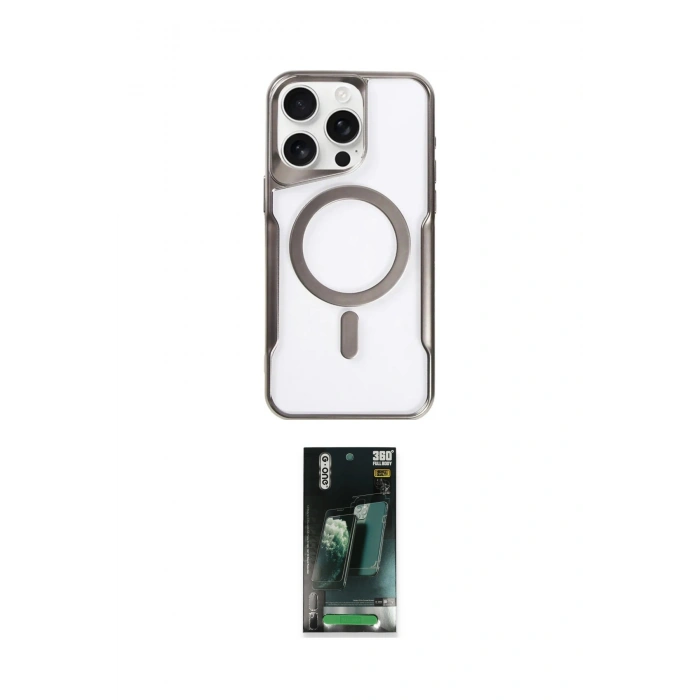 MARSİLYAN™- iPhone 15 Pro Max Kılıf Yadigar Klasik Özel Seri - Siyah 360 Mat Full Body Arka Koruyucu
