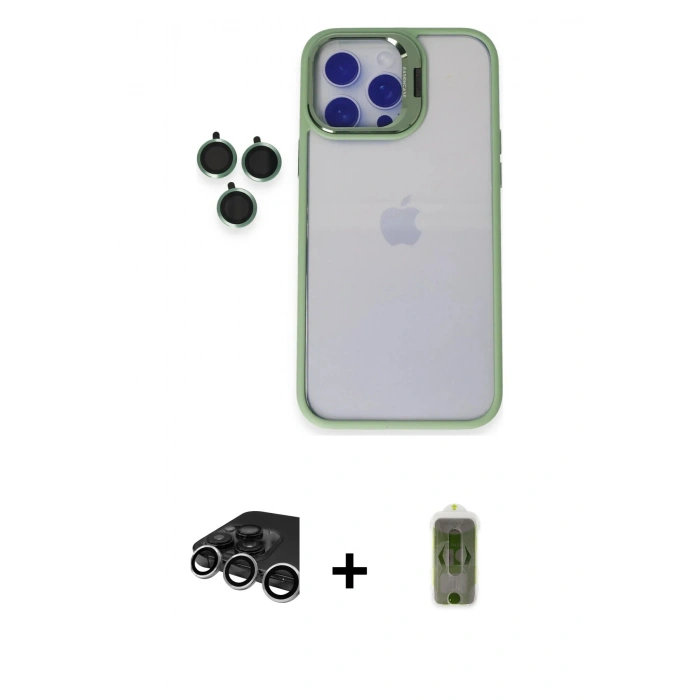 MARSİLYAN™- iPhone 15 Pro Max Kılıf Yankı Asil Serisi - Siyah Joko Magic 5D Hayalet Cam + Raze Metal Kamera Lens - GS