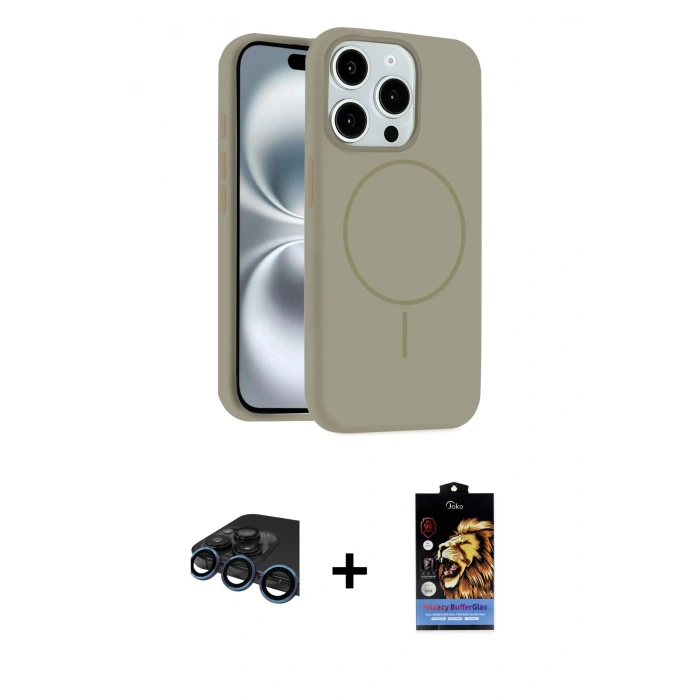 MARSİLYAN™- iPhone 15 Pro Max Kılıf Yankı Form Serisi - Siyah Buffer Hayalet Cam Ekran Koruyucu + Raze Metal Kamera Lens - LT