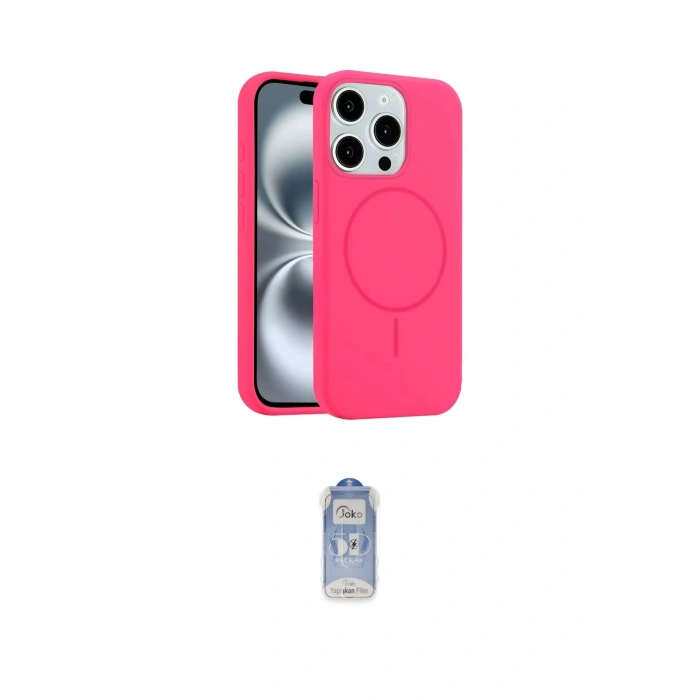 MARSİLYAN™- iPhone 15 Pro Max Kılıf Yankı Form Serisi - Siyah Joko Magic 5D Cam