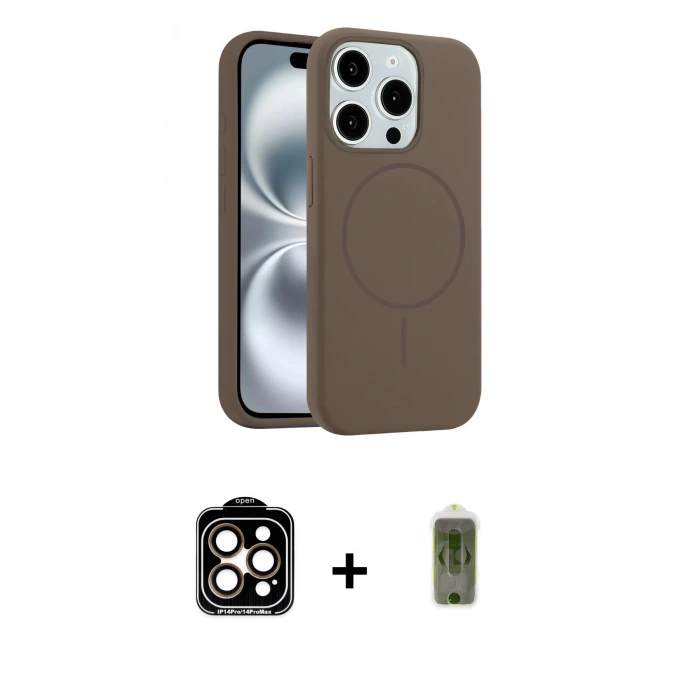 MARSİLYAN™- iPhone 15 Pro Max Kılıf Yankı Form Serisi - Siyah Joko Magic 5D Hayalet Cam + PVD Metal Kamera Lens - TU