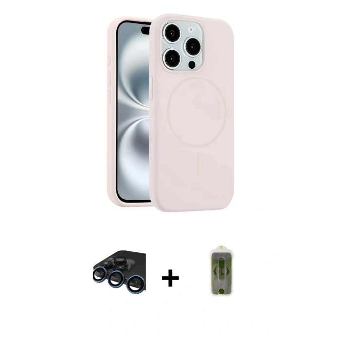 MARSİLYAN™- iPhone 15 Pro Max Kılıf Yankı Form Serisi - Siyah Joko Magic 5D Hayalet Cam + Raze Metal Kamera Lens - LT
