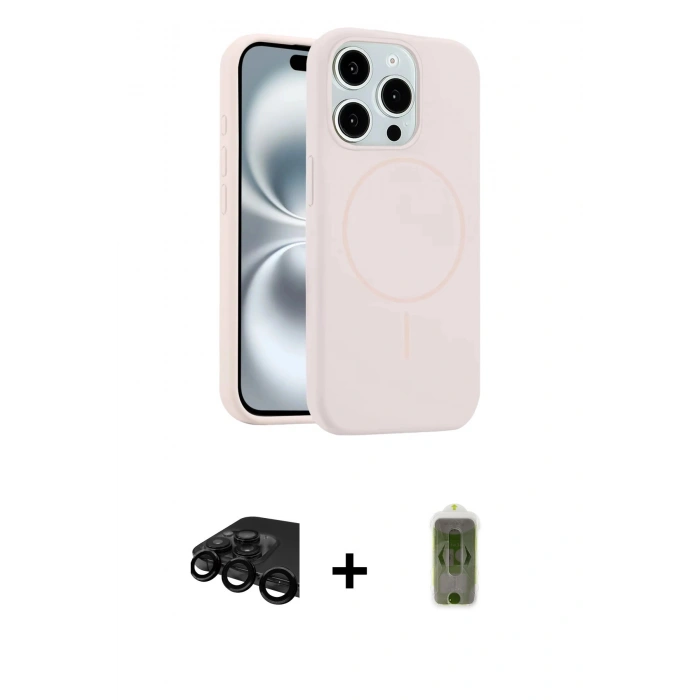 MARSİLYAN™- iPhone 15 Pro Max Kılıf Yankı Form Serisi - Siyah Joko Magic 5D Hayalet Cam + Raze Metal Kamera Lens - SH