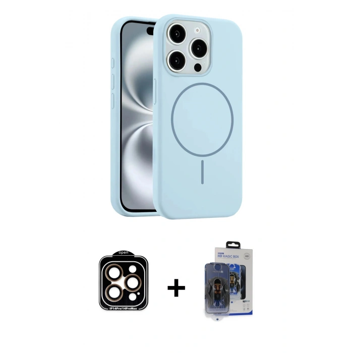 MARSİLYAN™- iPhone 15 Pro Max Kılıf Yankı Form Serisi - Siyah Vanessa Magic Cam + PVD Metal Kamera Lens - TU