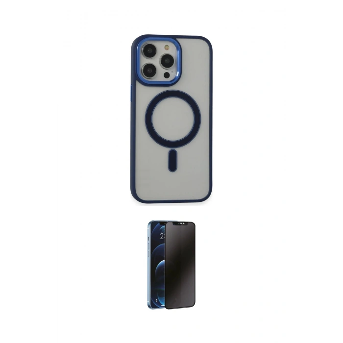 MARSİLYAN™- iPhone 15 Pro Max Kılıf Yankı Işık Özel Seri - Siyah 3D Antistatik Hayalet Cam Ekran Koruyucu