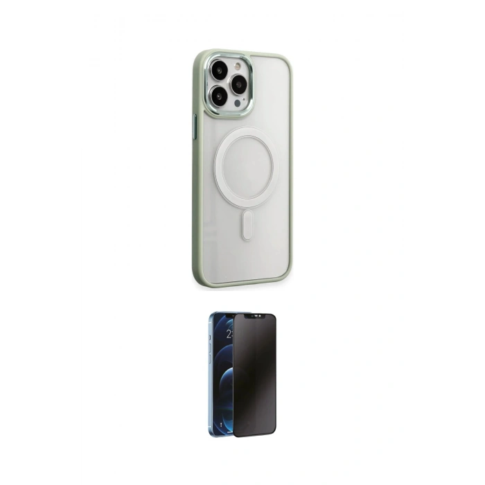 MARSİLYAN™- iPhone 15 Pro Max Kılıf Yankı Işık Özel Seri - Siyah 3D Antistatik Hayalet Cam Ekran Koruyucu