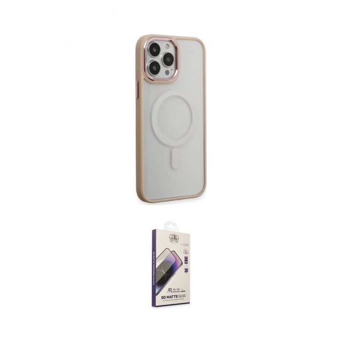 MARSİLYAN™- iPhone 15 Pro Max Kılıf Yankı Işık Özel Seri - Siyah Bilvis 3D Mat Cam Ekran Koruyucu