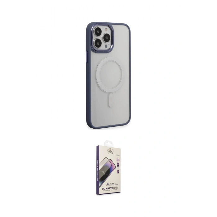 MARSİLYAN™- iPhone 15 Pro Max Kılıf Yankı Işık Özel Seri - Siyah Bilvis 3D Mat Cam Ekran Koruyucu