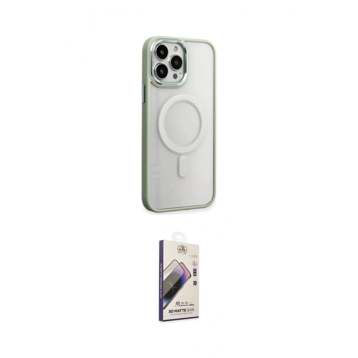 MARSİLYAN™- iPhone 15 Pro Max Kılıf Yankı Işık Özel Seri - Siyah Bilvis 3D Mat Cam Ekran Koruyucu