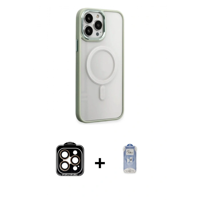 MARSİLYAN™- iPhone 15 Pro Max Kılıf Yankı Işık Özel Seri - Siyah Joko Magic 5D Cam + PVD Metal Kamera Lens - TU