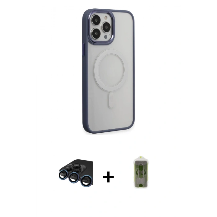 MARSİLYAN™- iPhone 15 Pro Max Kılıf Yankı Işık Özel Seri - Siyah Joko Magic 5D Hayalet Cam + Raze Metal Kamera Lens - LT