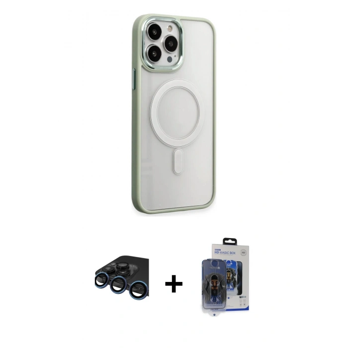 MARSİLYAN™- iPhone 15 Pro Max Kılıf Yankı Işık Özel Seri - Siyah Vanessa Magic Cam + Raze Metal Kamera Lens - LT