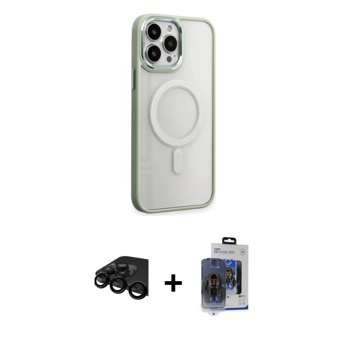 MARSİLYAN™- iPhone 15 Pro Max Kılıf Yankı Işık Özel Seri - Siyah Vanessa Magic Cam + Raze Metal Kamera Lens - SH