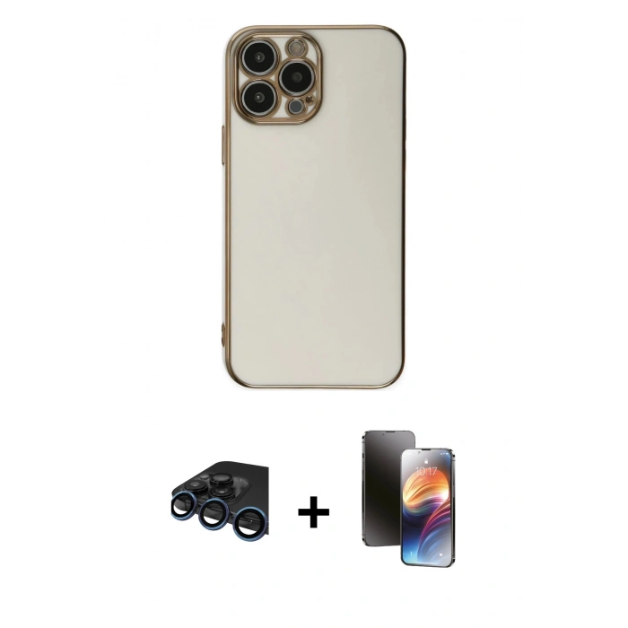 MARSİLYAN™- iPhone 15 Pro Max Kılıf Yankı Serisi - Siyah 3D Antistatik Mat Seramik Nano Ekran Koruyucu + Raze Metal Kamera Lens - LT