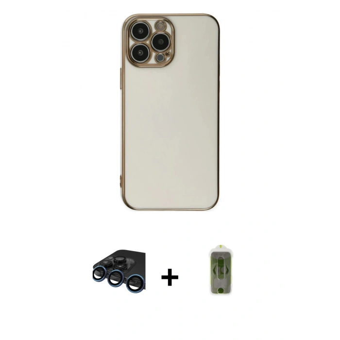 MARSİLYAN™- iPhone 15 Pro Max Kılıf Yankı Serisi - Siyah Joko Magic 5D Hayalet Cam + Raze Metal Kamera Lens - LT