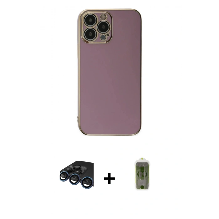MARSİLYAN™- iPhone 15 Pro Max Kılıf Yankı Serisi - Siyah Joko Magic 5D Hayalet Cam + Raze Metal Kamera Lens - LT