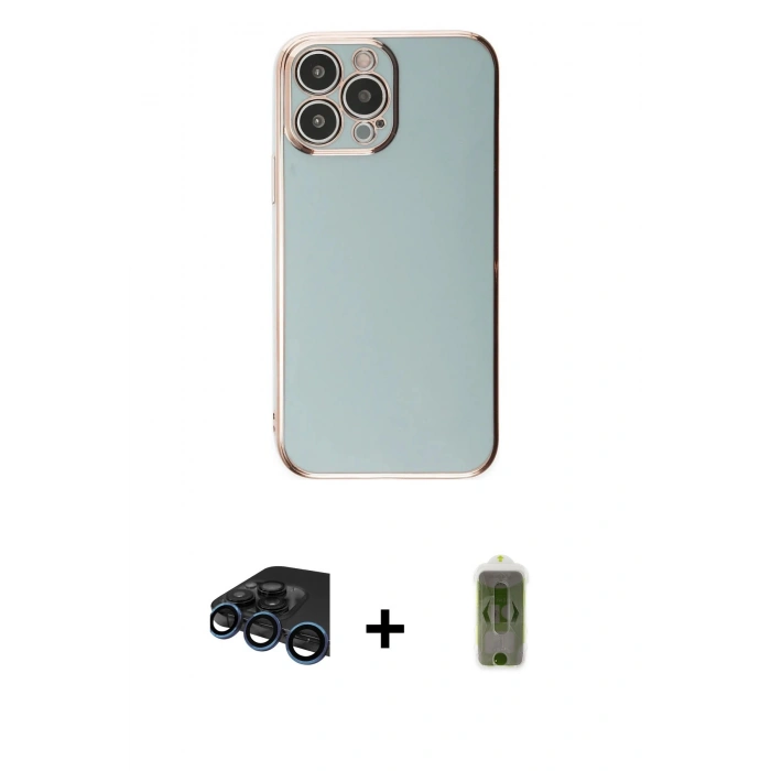 MARSİLYAN™- iPhone 15 Pro Max Kılıf Yankı Serisi - Siyah Joko Magic 5D Hayalet Cam + Raze Metal Kamera Lens - LT
