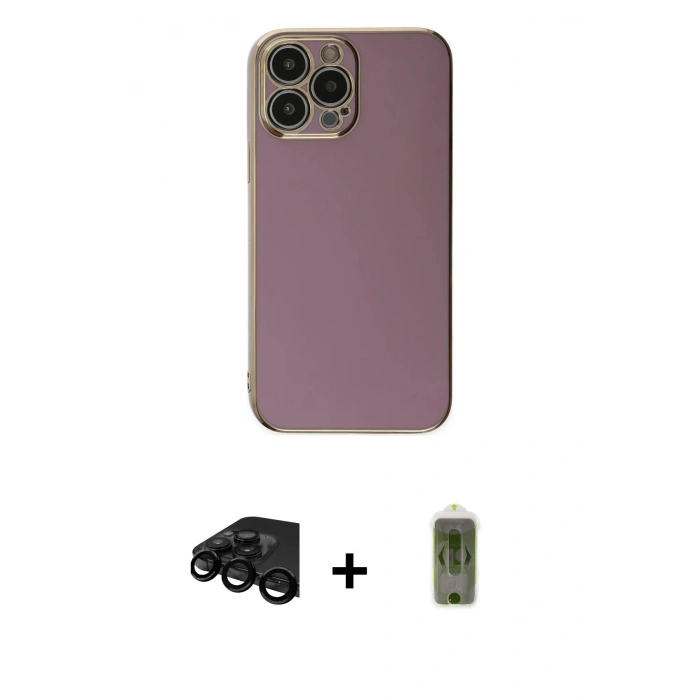 MARSİLYAN™- iPhone 15 Pro Max Kılıf Yankı Serisi - Siyah Joko Magic 5D Hayalet Cam + Raze Metal Kamera Lens - SH