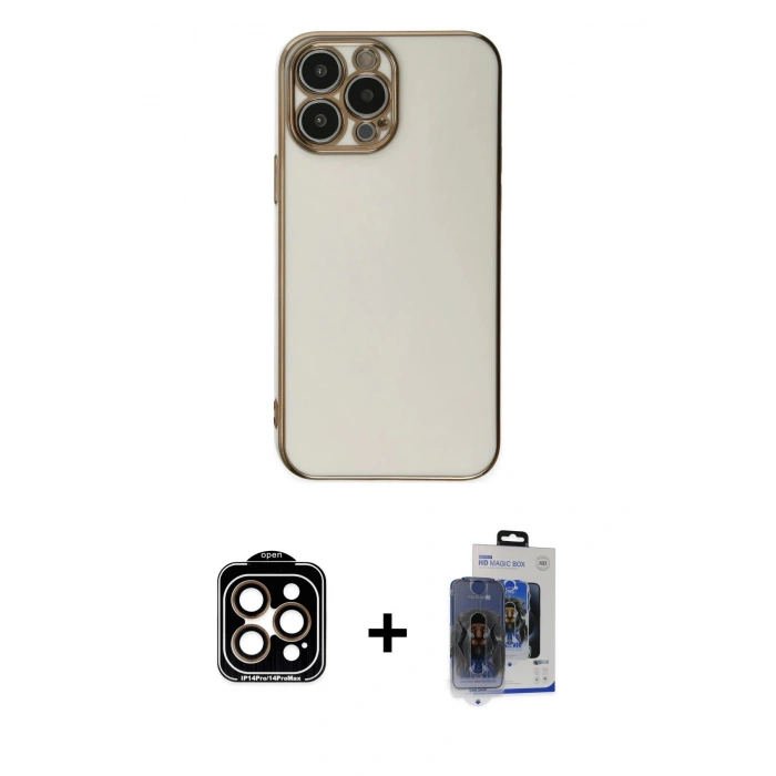 MARSİLYAN™- iPhone 15 Pro Max Kılıf Yankı Serisi - Siyah Vanessa Magic Cam + PVD Metal Kamera Lens - TU