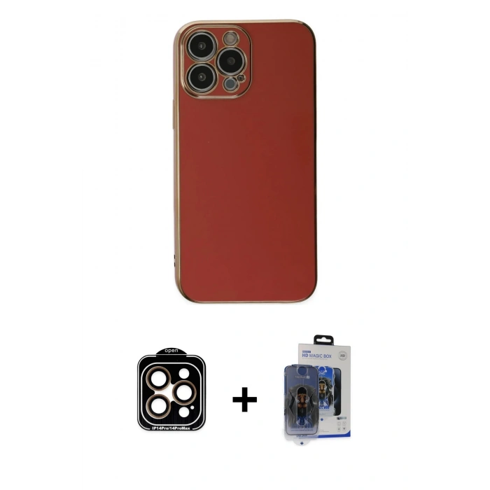 MARSİLYAN™- iPhone 15 Pro Max Kılıf Yankı Serisi - Siyah Vanessa Magic Cam + PVD Metal Kamera Lens - TU
