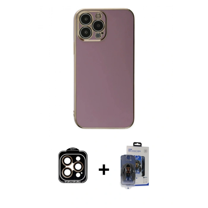 MARSİLYAN™- iPhone 15 Pro Max Kılıf Yankı Serisi - Siyah Vanessa Magic Cam + PVD Metal Kamera Lens - TU