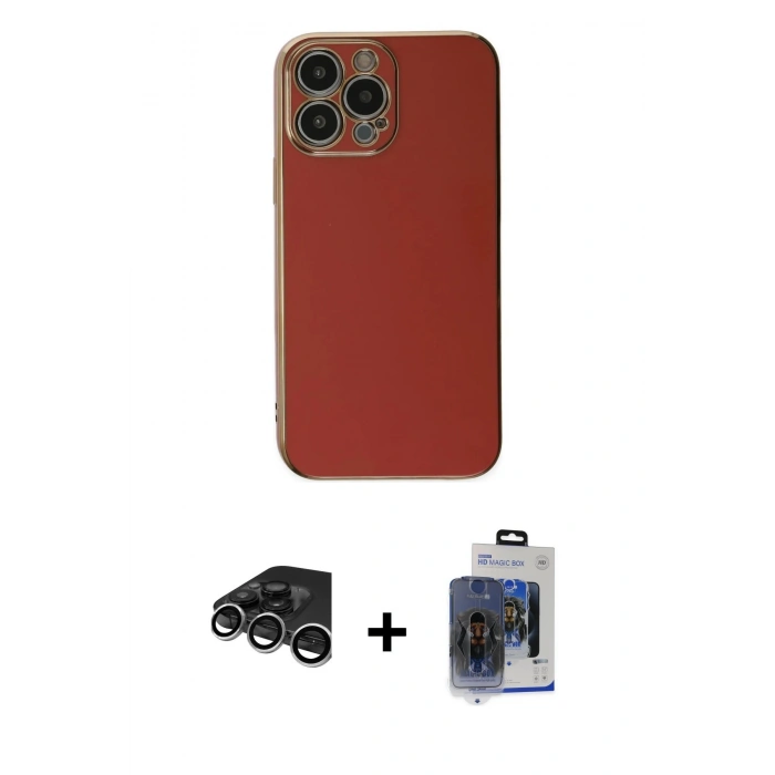 MARSİLYAN™- iPhone 15 Pro Max Kılıf Yankı Serisi - Siyah Vanessa Magic Cam + Raze Metal Kamera Lens - GS