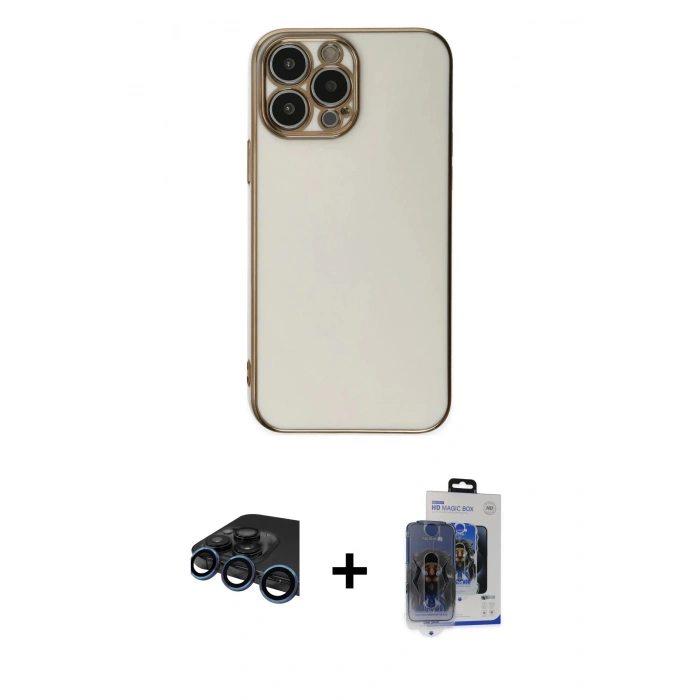 MARSİLYAN™- iPhone 15 Pro Max Kılıf Yankı Serisi - Siyah Vanessa Magic Cam + Raze Metal Kamera Lens - LT