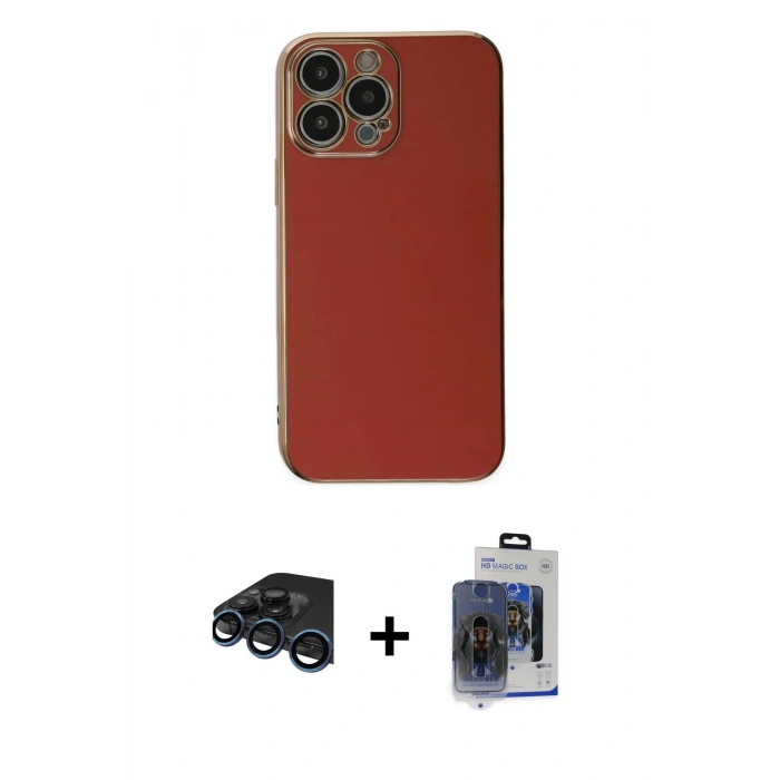 MARSİLYAN™- iPhone 15 Pro Max Kılıf Yankı Serisi - Siyah Vanessa Magic Cam + Raze Metal Kamera Lens - LT