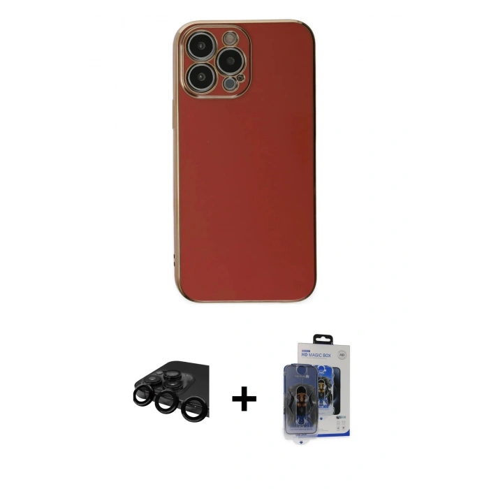 MARSİLYAN™- iPhone 15 Pro Max Kılıf Yankı Serisi - Siyah Vanessa Magic Cam + Raze Metal Kamera Lens - SH