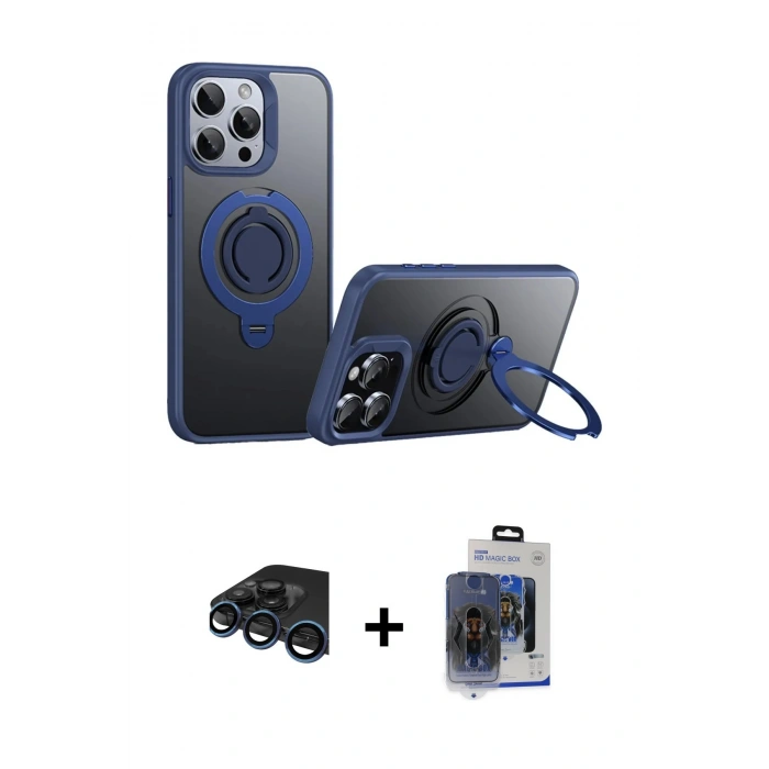 MARSİLYAN™- iPhone 15 Pro Max Kılıf Zirve Çizgi Prime - Siyah Vanessa Magic Cam + Raze Metal Kamera Lens - LT