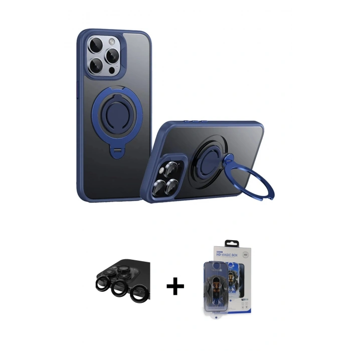 MARSİLYAN™- iPhone 15 Pro Max Kılıf Zirve Çizgi Prime - Siyah Vanessa Magic Cam + Raze Metal Kamera Lens - SH