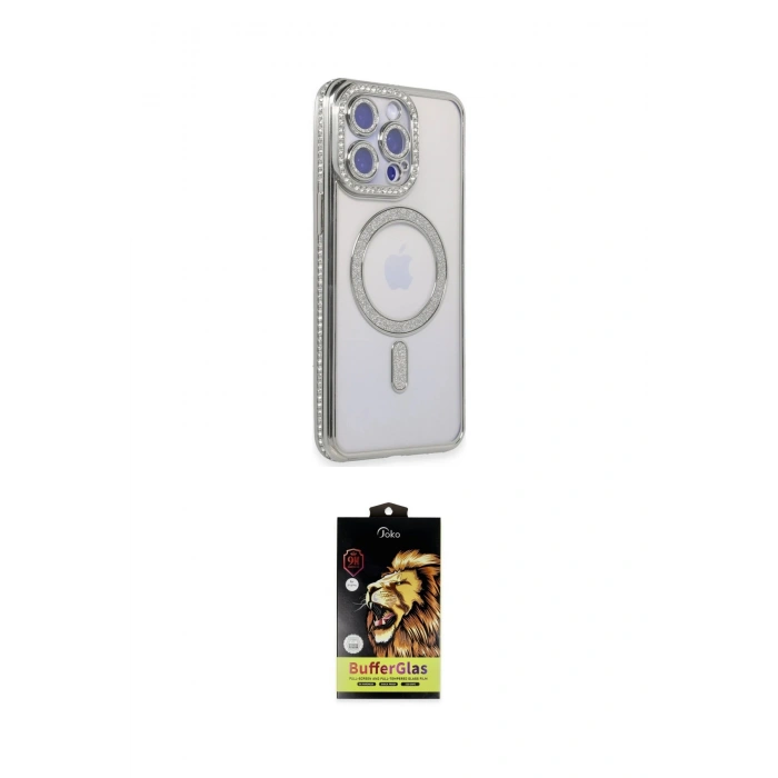 MARSİLYAN™- iPhone 15 Pro Max Kılıf Zirve Doku Prime - Siyah Buffer Cam Ekran Koruyucu